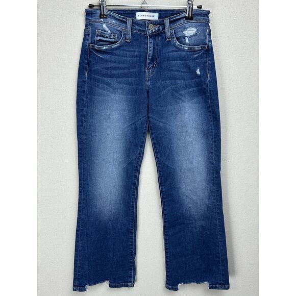 Women's Flying Monkey Jeans Low Rise Cropped Straight Sz 24 Stretch Distressed - Picture 1 of 15